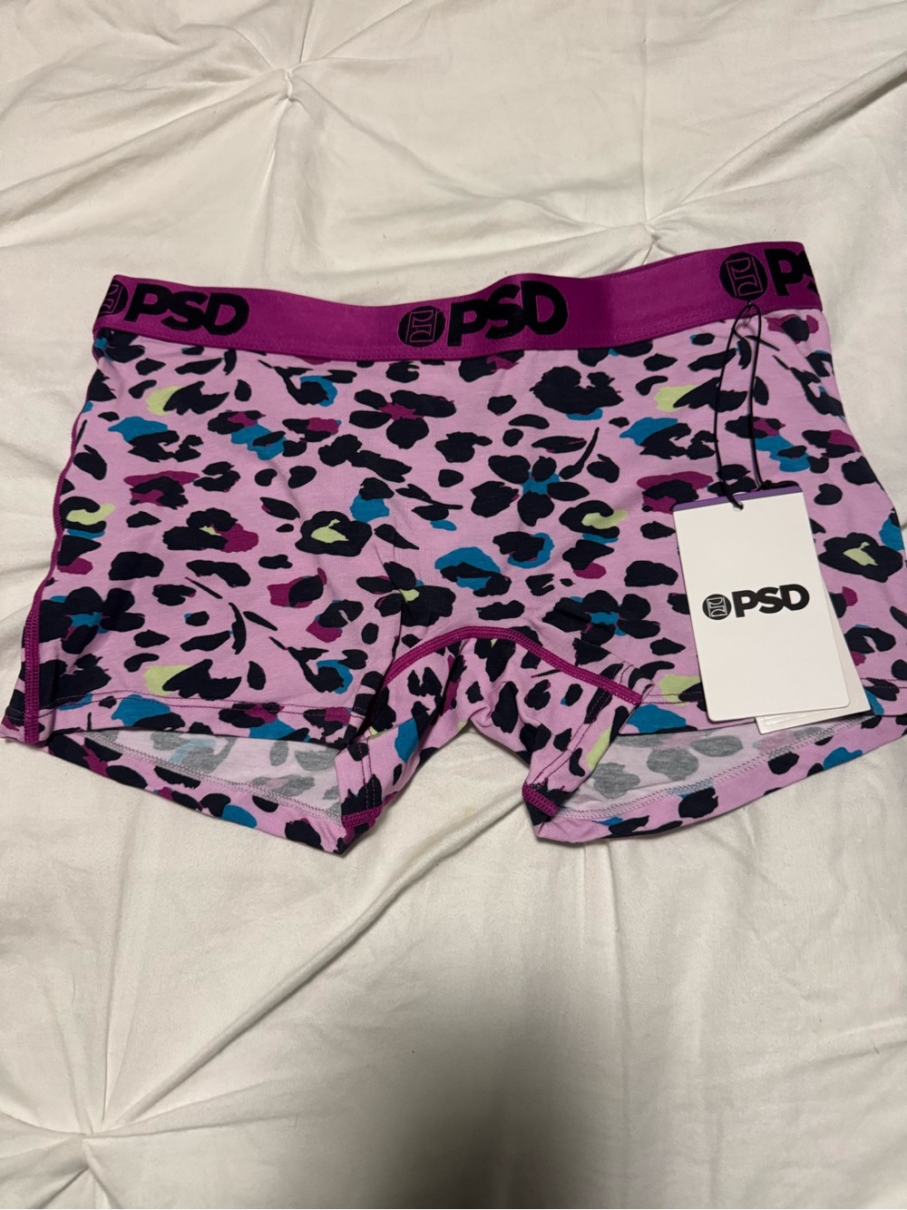 PSD Women's Pink Leopard Print Boyshort Underwear Sz M